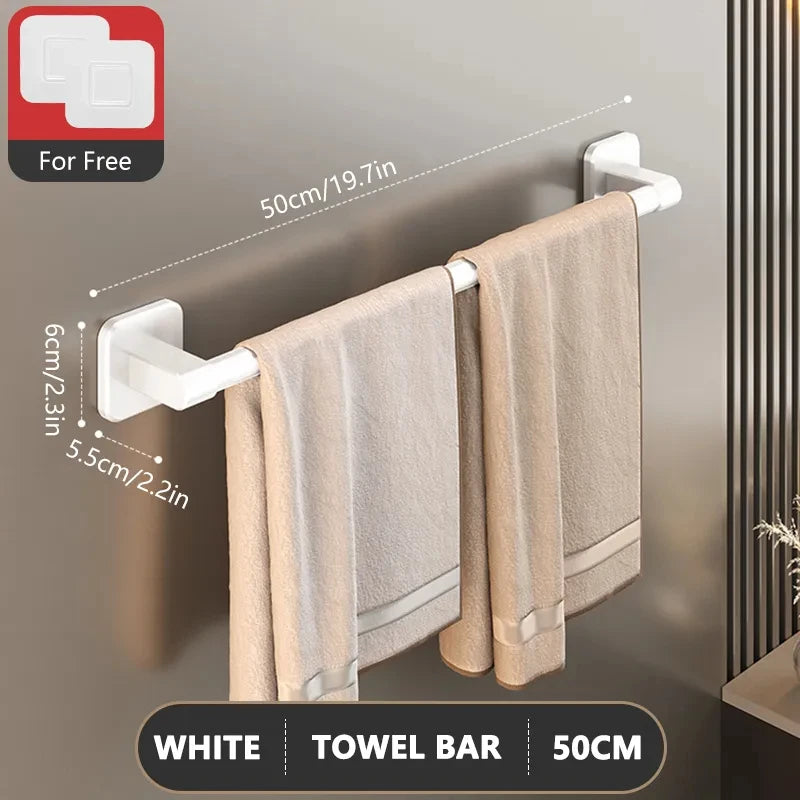 No-Drill Suction Cup Towel Bar | Wall Mount Aluminum Rack