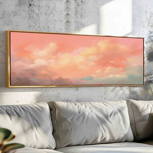 Vintage Moody Clouds, Canvas Poster Minimalist Wall Art Minimalist Panoramic Wall Decor, Modern Farmhouse, Vintage Framed Art Peaceful Pleasures Health and Wellness ZLH4223 80x240cm No Frame