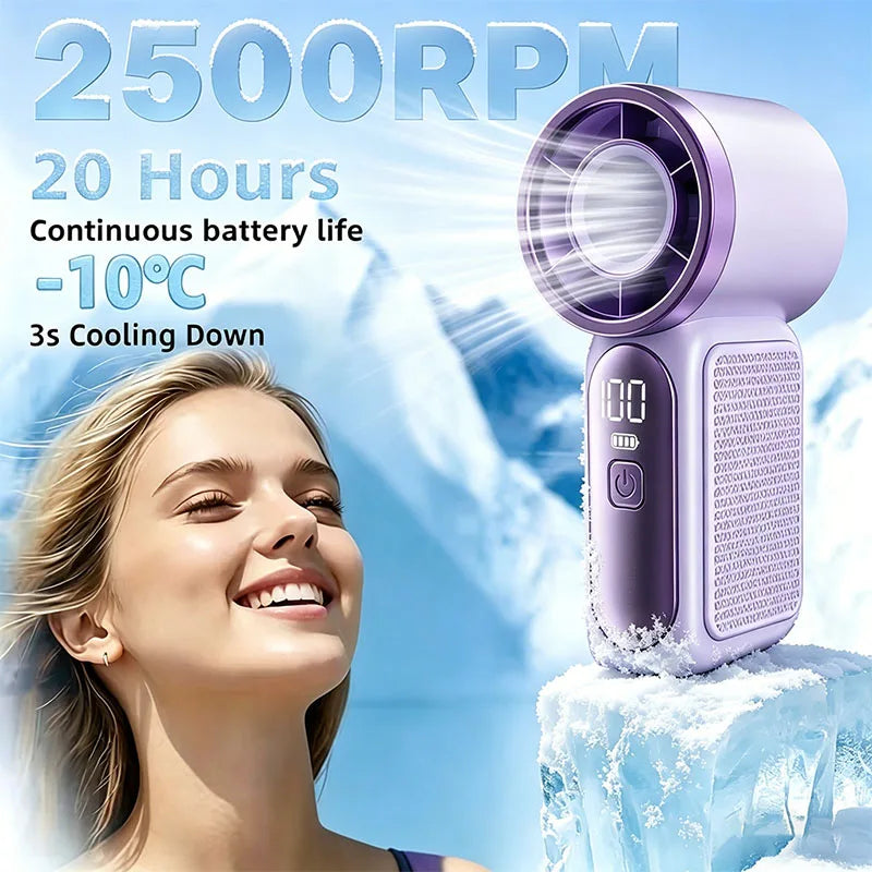 Mini Handheld Fan USB Rechargeable 3600mAh | 100 Speeds