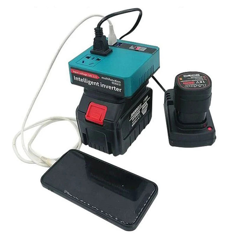 New Multi Function Lithium Battery Inverter DC 18-21V To AC 220V Outdoor Work Inverter With USB Intelligent Fast Charging Peaceful Pleasures Health and Wellness