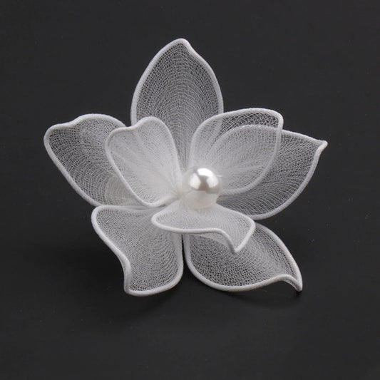 Woman Hair Clips Accessories Hairpin Sweet Fabric Flower Hair Weaving Jewelry for Wedding Banquet Chinese Clothes Party Peaceful Pleasures Health and Wellness