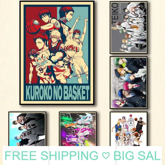 Kuroko No Basket Anime Canvas Wall Art Minimalist Poster Anime Canvas Print Peaceful Pleasures Health and Wellness