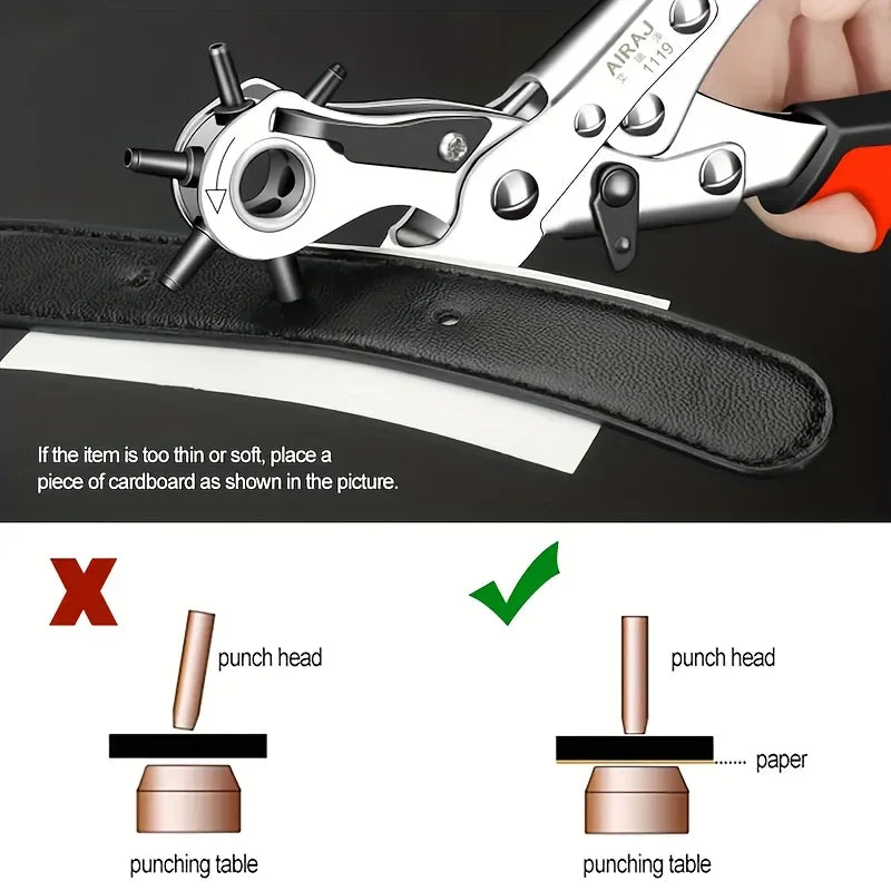 Carbon Steel Leather Hole Punch – Belt & Craft Punching Tool