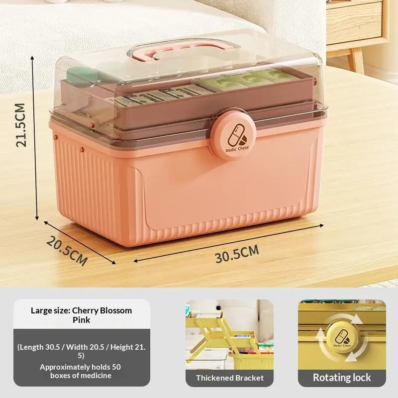 3-Tier Foldable Medicine Organizer | Portable First Aid Box