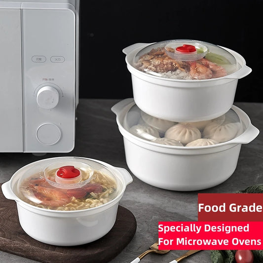 BPA-Free Microwave Heating Bowl with Lid – 1.2L Food-Grade Plastic, Dishwasher Safe Peaceful Pleasures Health and Wellness