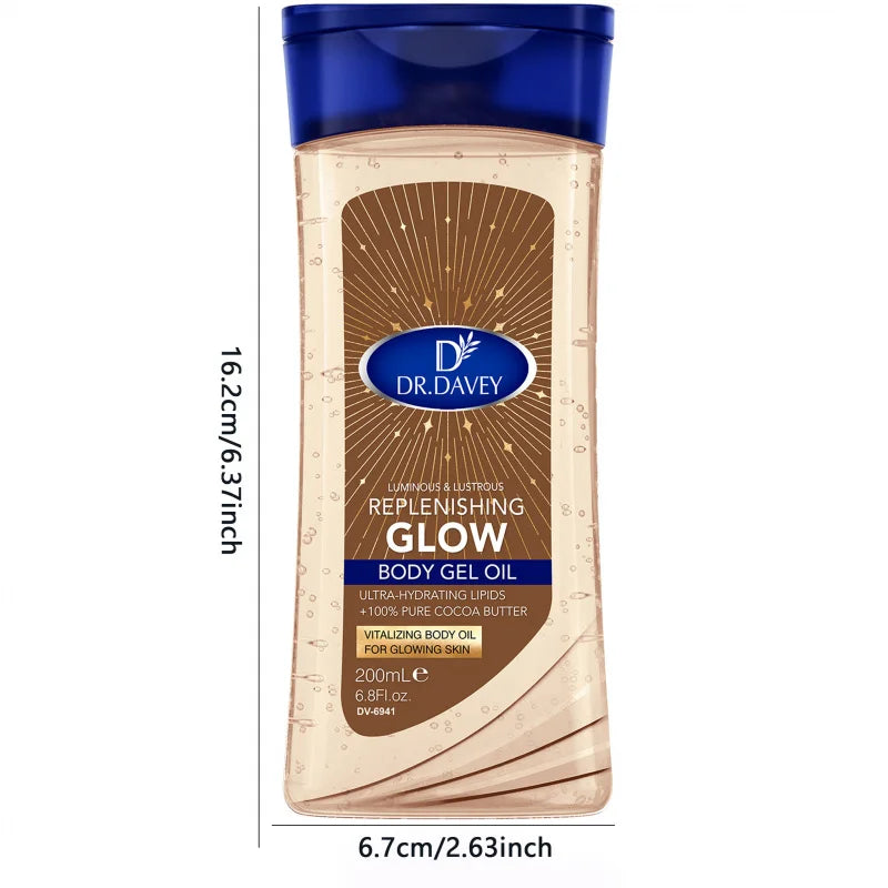 200ML DR.DAVEY REPLENISHING GLOW BODY GEL OIL Large Capacity Skin Care Moisturizing and Moisturizing for Whole Body Use Peaceful Pleasures Health and Wellness
