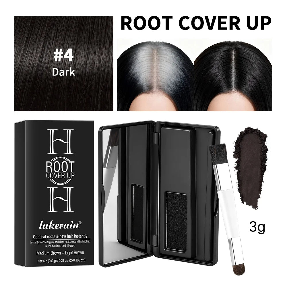 2in1 Hair Dye Palette with Brush Black Brown Coffee Long Lasting Temporary Hair Coloring Covered White Hairs Hairline Waterproof Peaceful Pleasures Health and Wellness 4Dark