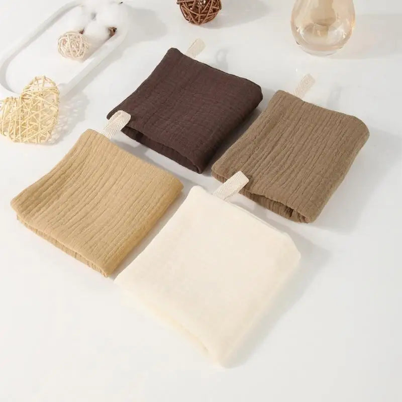 5-Pack Soft Cotton Baby Washcloths – Drool Bibs & Face Wipes