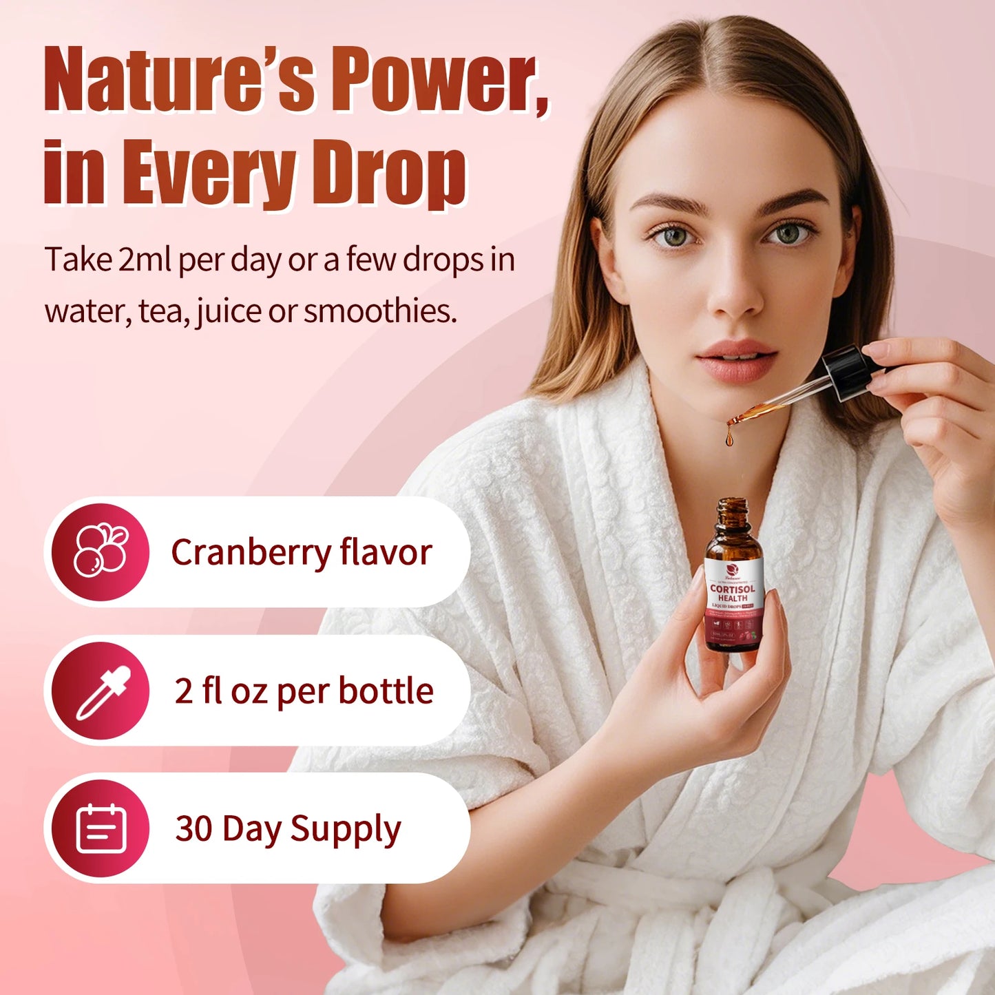 Cortisol Support Liquid Drops 10-in-1 – 60ml Peaceful Pleasures Health and Wellness