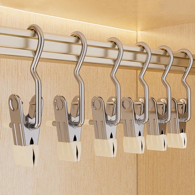 Wardrobe Wardrobe Organizer Clothes Laundry Portable Hangers Stainless Steel Clothespins Assembly Closet for Clothes Hanger Home Peaceful Pleasures Health and Wellness rice-white 15pcs