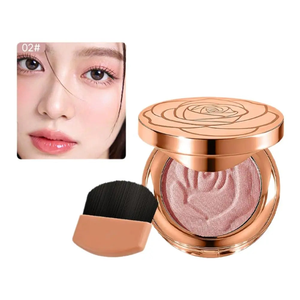 3-in-1 Multifunctional Blush Plate Enhance Complexion Lasting Brightening Monochrome Rose Professional Shiny Matte Blush Palette Peaceful Pleasures Health and Wellness 02South France Brown