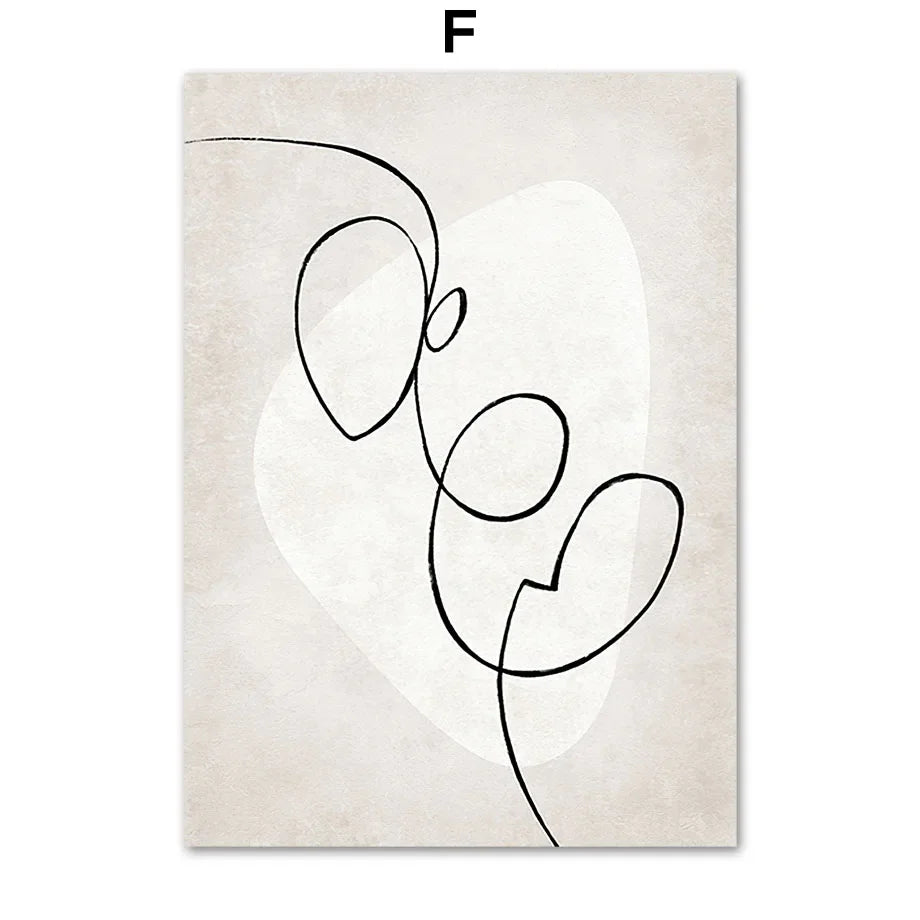Abstract Floral Feather Canvas Wall Art Print | Unframed Poster