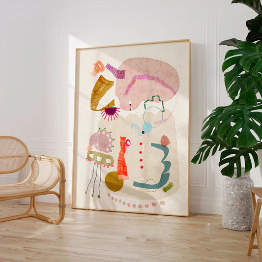 Modern Abstract Multicolor Canvas Wall Art Print | Home Decor Canvas Wall Art Peaceful Pleasures Health and Wellness G4694 30x40cm Unframed