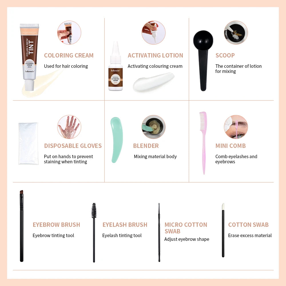 Natural Eyelash Tinting Kit Quick Eyebrow Tinting Eyebrow Enhancer 3 Colors Available Long-lasting, Safe and DIY Eyebrow Tinting Peaceful Pleasures Health and Wellness