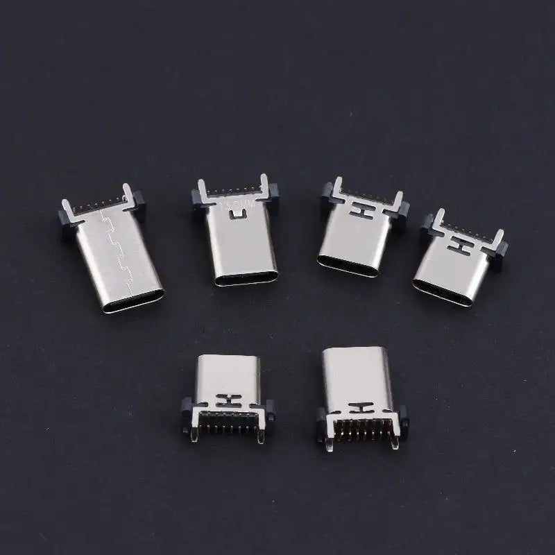 10pcs/set Type C Female Socket 16Pin 180 Degree USB Connector Easy Soldering For Smartphone Motherboards Replacement Parts Peaceful Pleasures Health and Wellness