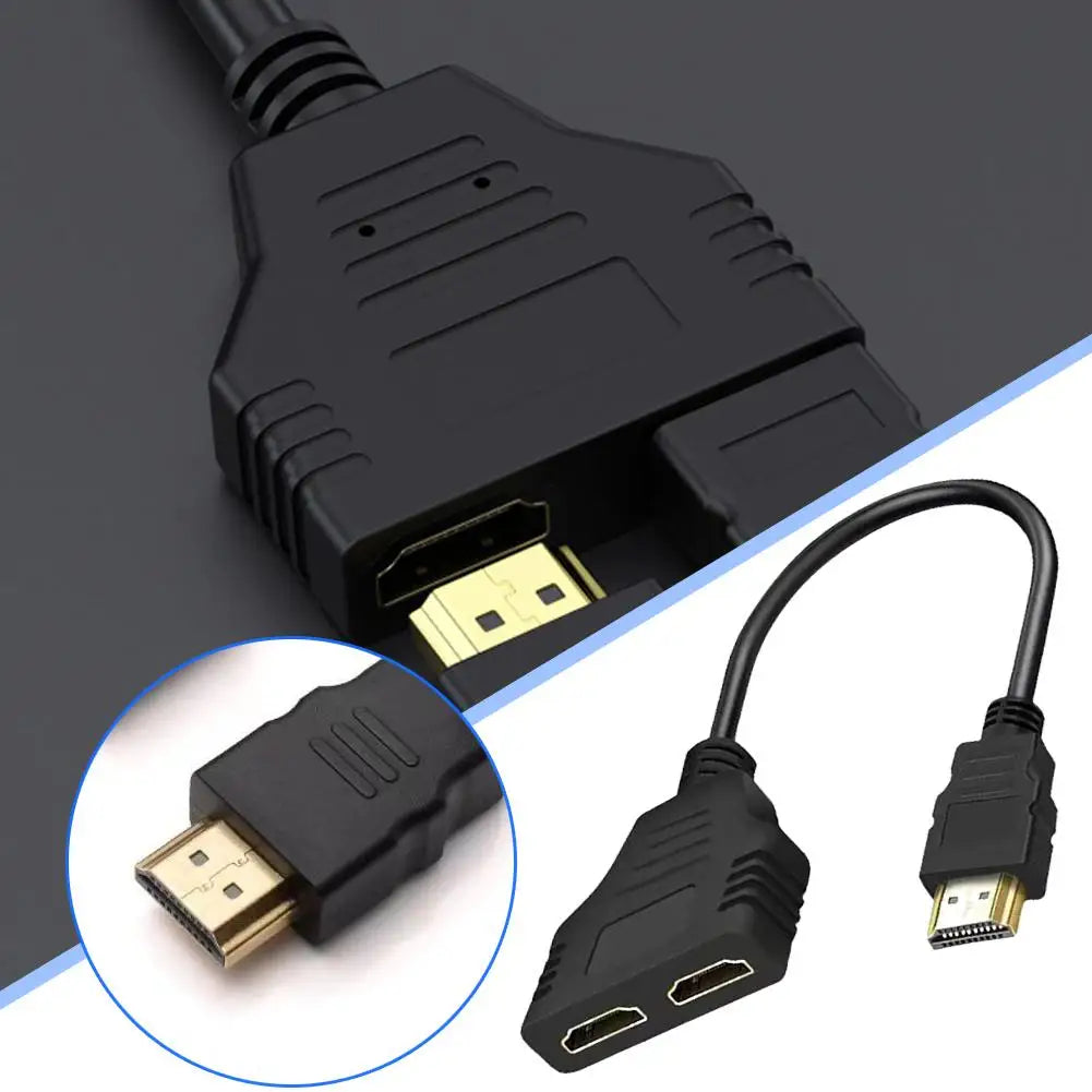 4K HDMI Splitter Adapter – 1 Male to 2 Female, 1080P/4K UHD Compatible, 30cm Cable Peaceful Pleasures Health and Wellness