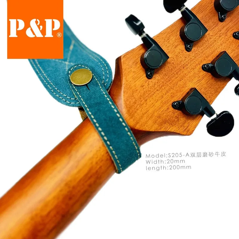 Headband Guitar Strap Hanging Retro Matte Cowhide Blue Dark Green Red