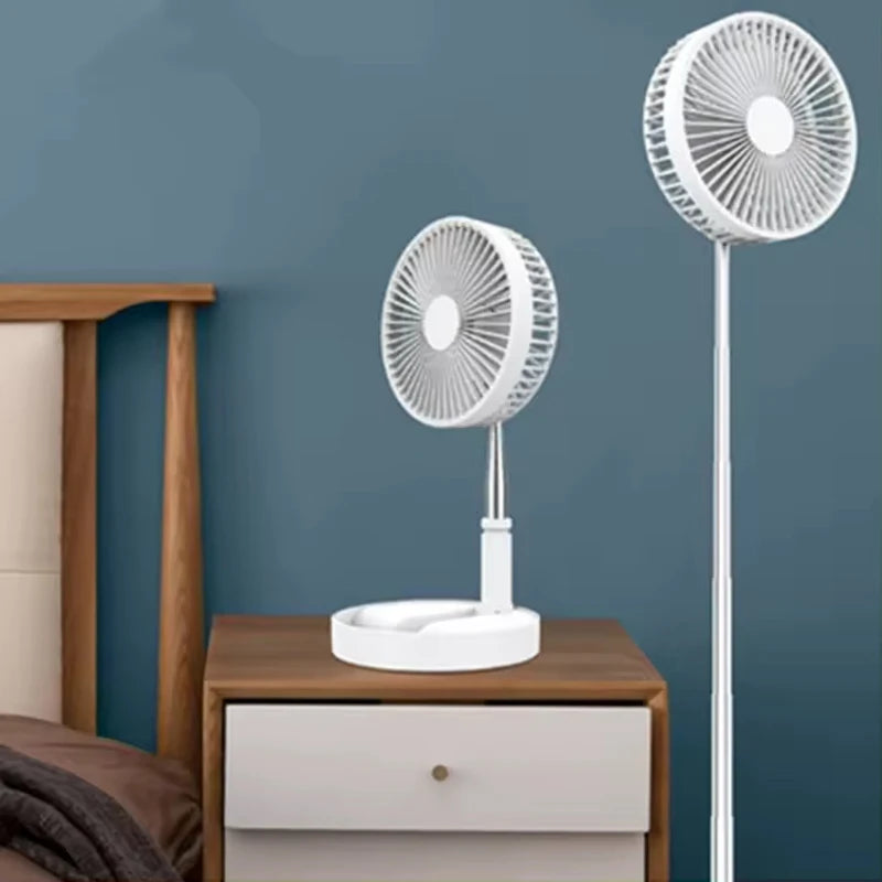 Home-use foldable portable 3600 mAh lithium-ion battery DC USB rechargeable aluminum alloy mini fan Peaceful Pleasures Health and Wellness