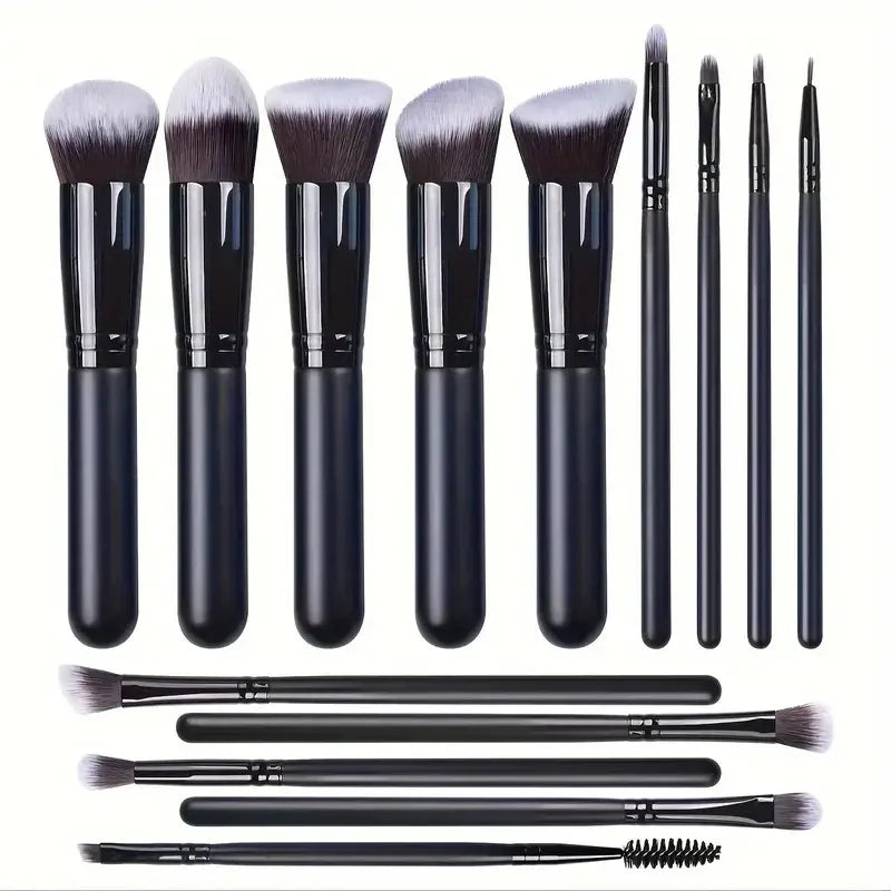 Professional Makeup Brush Set 14/16Pcs – Contour, Blush & Powder