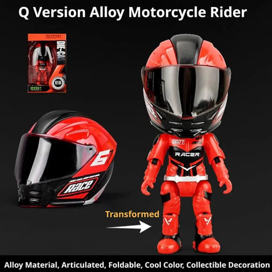 1:12 Articulated Motorcycle Rider Figure | Detachable Helmet Collectible Figurine Peaceful Pleasures Health and Wellness