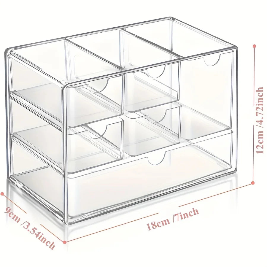 Acrylic 6-Drawer Stackable Makeup & Accessories Organizer