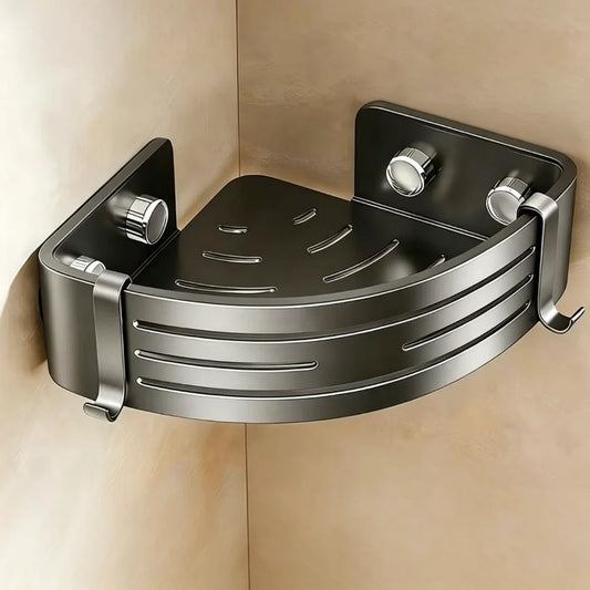 No-Drill Bathroom Corner Shelf Suction Cup Shower Caddy Rack Shower Corner Caddy Peaceful Pleasures Health and Wellness