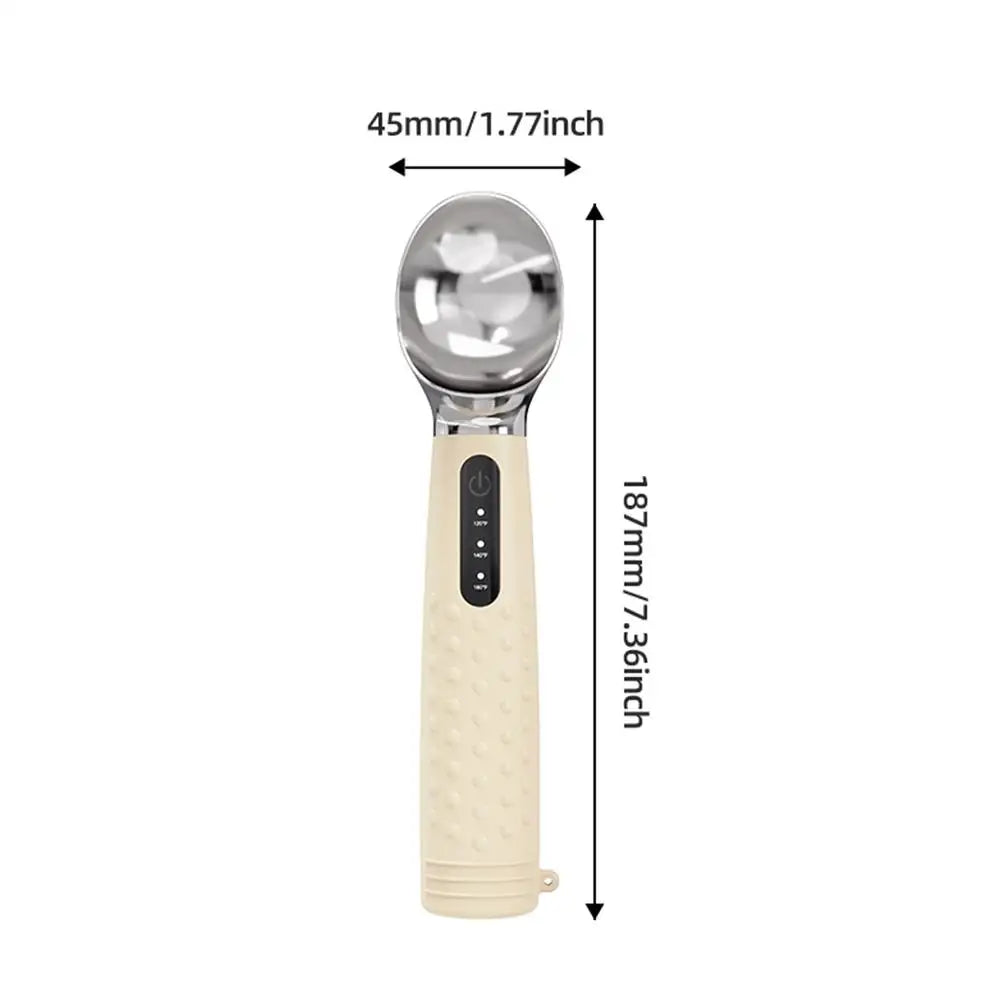Ice Cream Scooper Heating Rechargeable Kitchen Gadget Ice Cream Scoop Heated For Home Dorm Kitchens Parties Buffets Cupcakes Peaceful Pleasures Health and Wellness China Mainland YELLOW