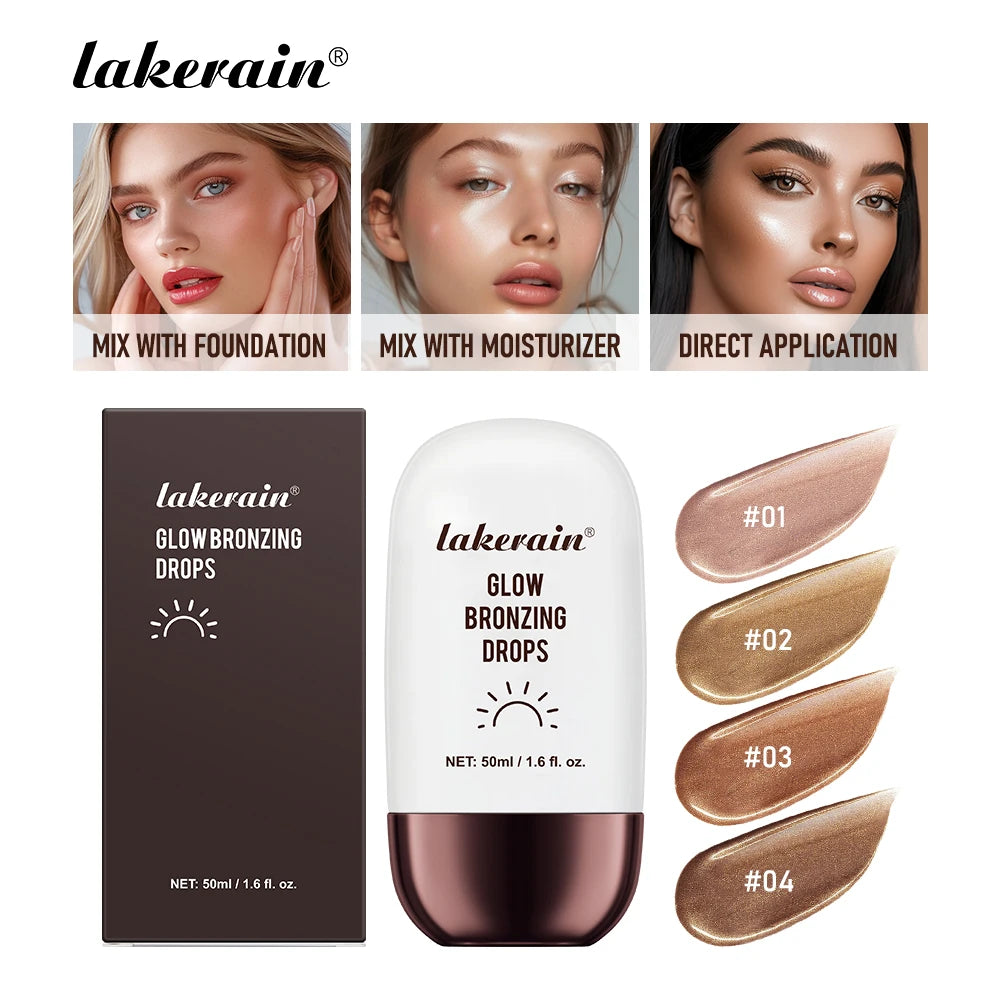 Bronzer Highlighter Drops Brightening Complexion And Contouring Facial Highlighter Mix Foundation Or Moisturizer Makeup Primer Peaceful Pleasures Health and Wellness