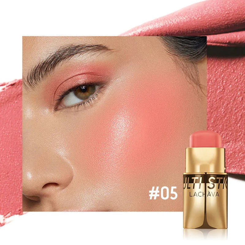QiBest 3-in-1 Waterproof Blush Stick – Lips, Face & Eyes