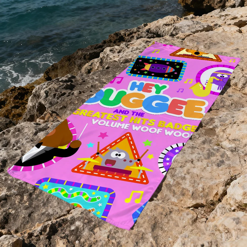 Hey Duggee Quick-Dry Beach Towel | Soft Anime Microfiber Towel Anime Beach Towel Peaceful Pleasures Health and Wellness