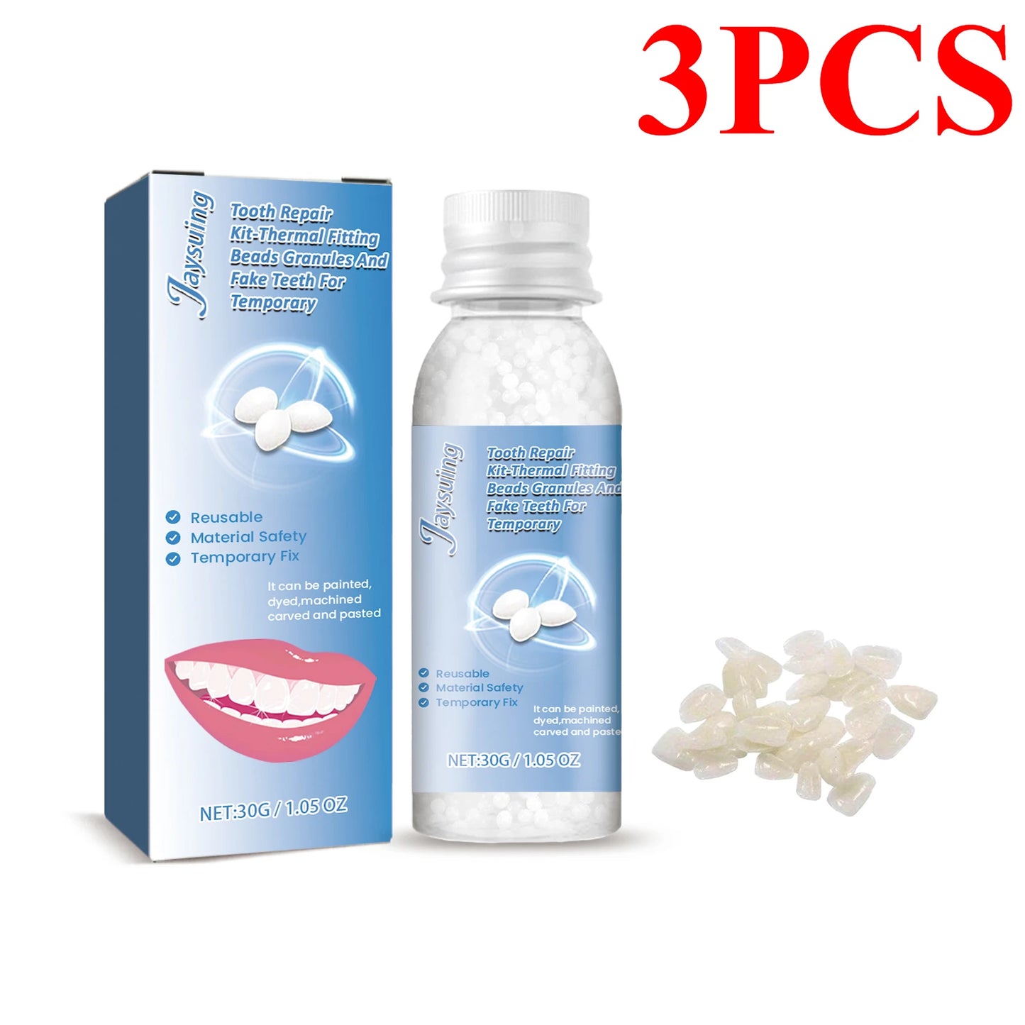 Jaysuing 30g Moldable Temporary Tooth Repair Gel Kit