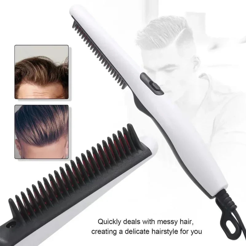 Men's Electric Hair & Beard Straightener Comb | Fast Heat
