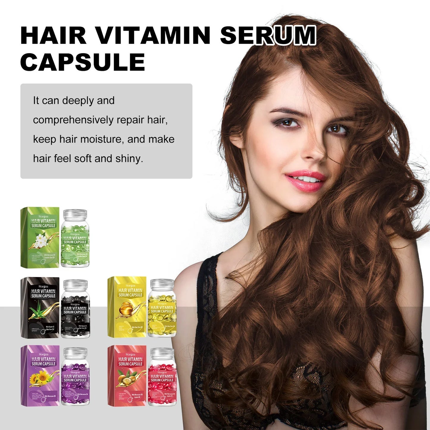 HOEGOA Moroccan Hair Vitamin Capsules – Nourishing Repair Essence