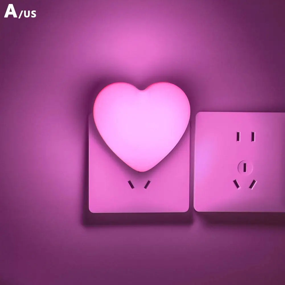 Heart LED Night Light | Auto Sensor Lamp – Bedroom & Hallway LED Night Light Peaceful Pleasures Health and Wellness Pink