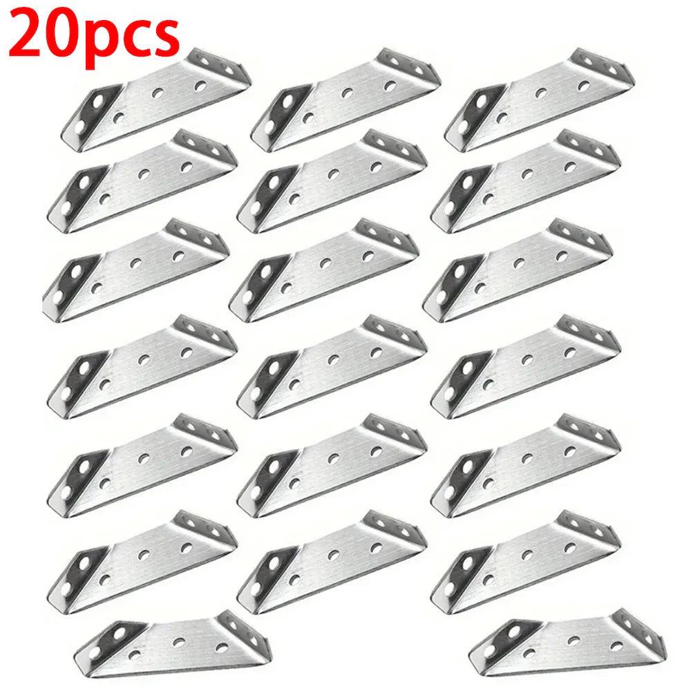 90° Stainless Steel Corner Brackets | Furniture Angle Braces 10–40pc