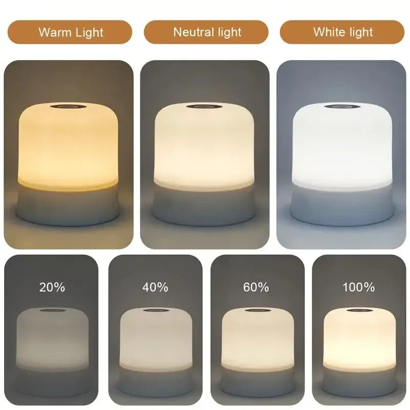 RGB LED Table Lamp Dimmable Bedside Lamp For Bedroom Tricolor 16Color Change Touch Night Light Rechargeable Portable Night Lamp Peaceful Pleasures Health and Wellness