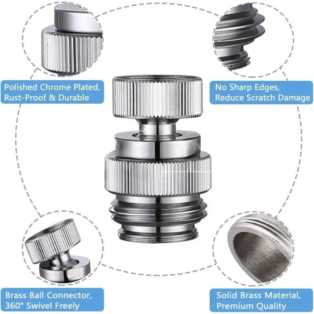 Brass Faucet Adapter Set – Garden Hose & Shower Connector
