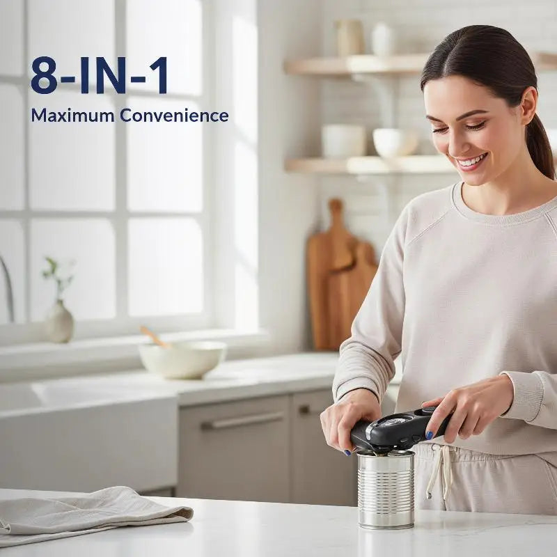 Heavy Duty 8-in-1 Kitchen Can Opener – Stainless Steel Can Opener Peaceful Pleasures Health and Wellness