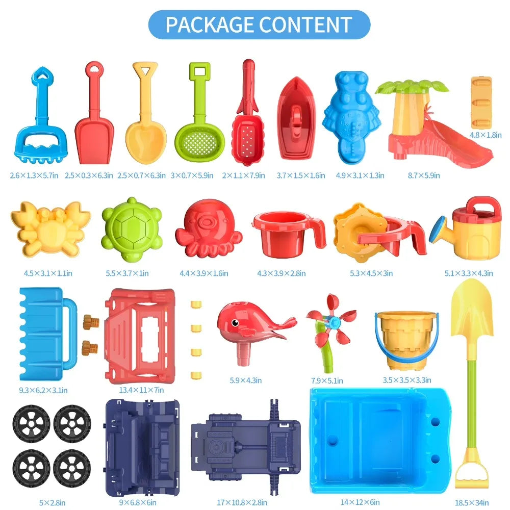 Large Beach Dump Truck Sand Toy Set for Kids – Molds & Tools