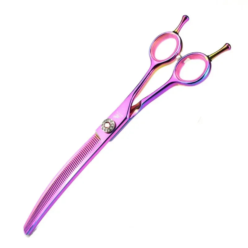 7.25" Professional Dog Grooming Curved Thinning Scissors 440C