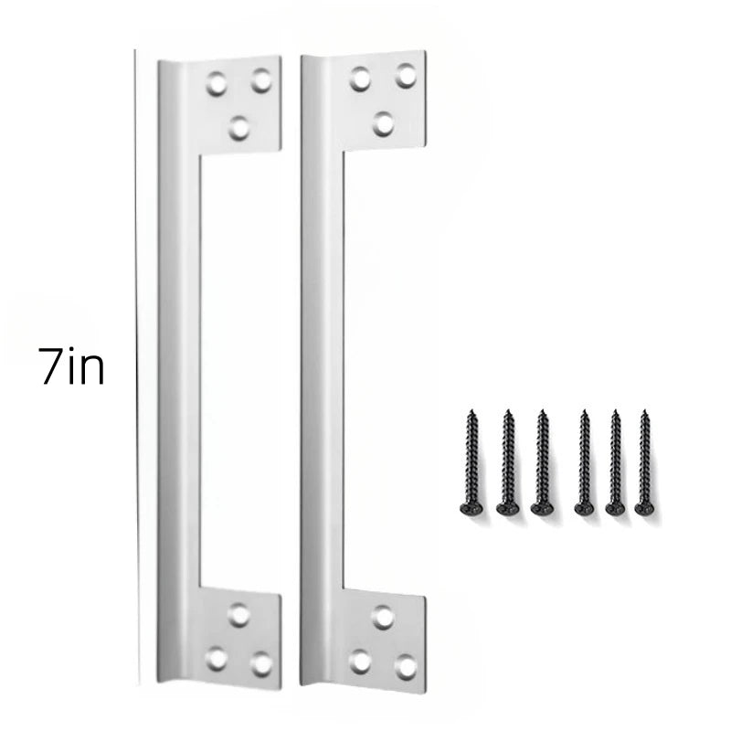 Door Latch Guard Home Security Lock Plate L-shaped Outswing Protector