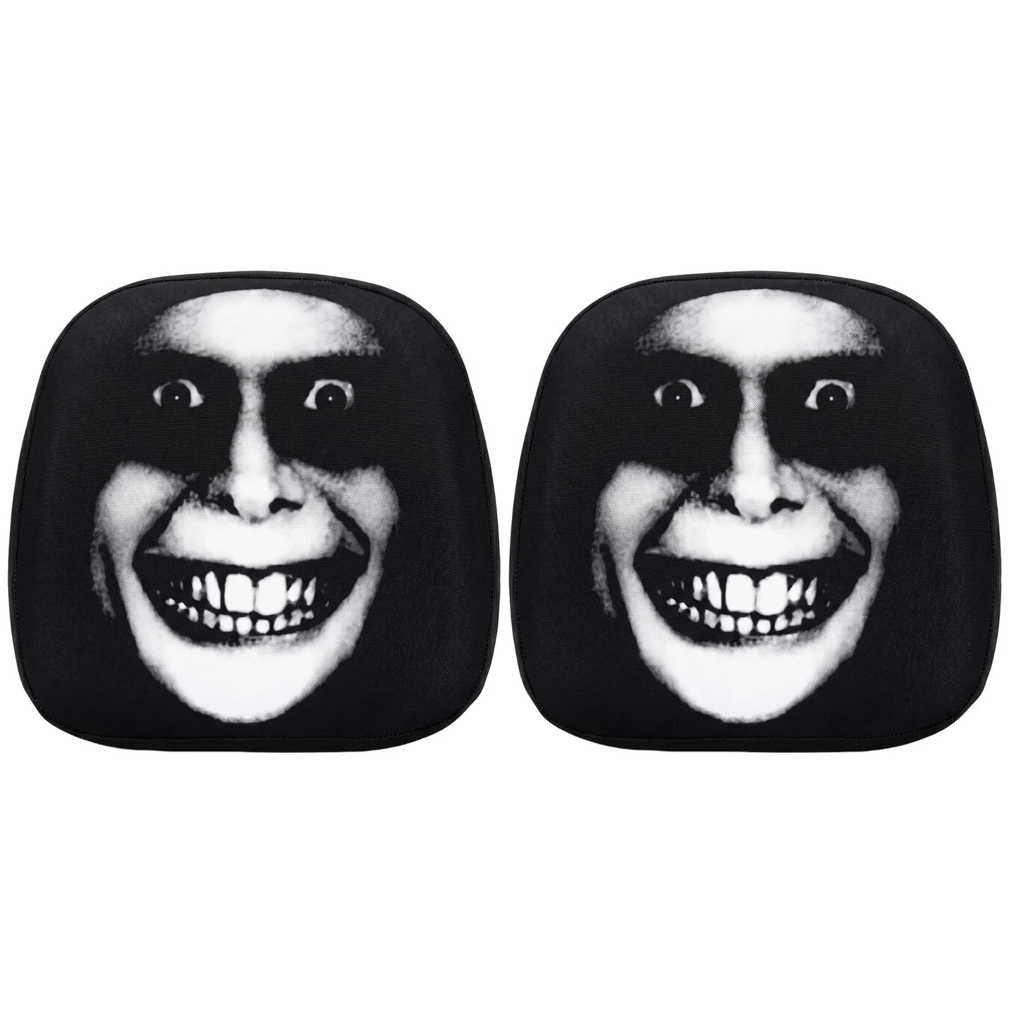 2Pcs Stretchy Headrests Sleeve Washable Scary Print Headrest Protector Elastic Spooky Headrests Cover for Auto/Vehicle/Truck/SUV Peaceful Pleasures Health and Wellness Black 3