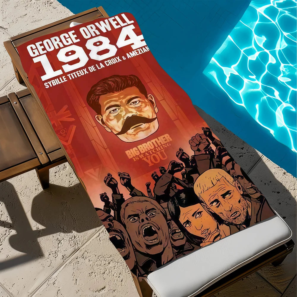 1984 George Orwell Quick-Dry Beach Towel | Travel & Pool Towel Quick-Dry Beach Towel Peaceful Pleasures Health and Wellness z8 STJ70x140CM