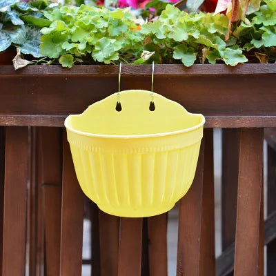 Wall Mounted Plastic Flowerpot Resin Gardening Colored Green