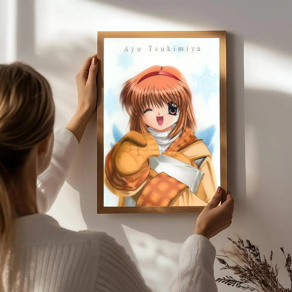 Anime K-Kanon HD Wall Poster | Self-Adhesive Waterproof Art Anime Wall Poster Peaceful Pleasures Health and Wellness White2 40X50cmNoframe