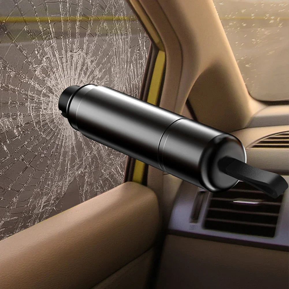 Car Safety Hammer Auto Emergency Glass Window Breaker Seat Belt Cutter Aluminum Alloy Life-Saving Emergency Tools Escape Hammer Peaceful Pleasures Health and Wellness