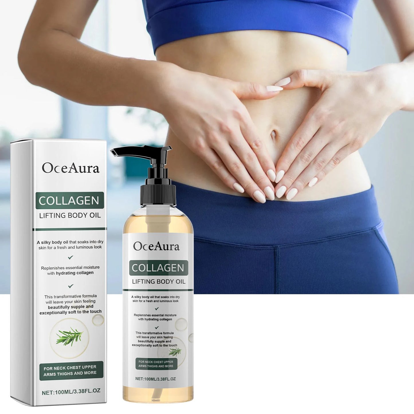OceAura Collagen Body Oil | Moisturizing Lifting Dry Skin Oil