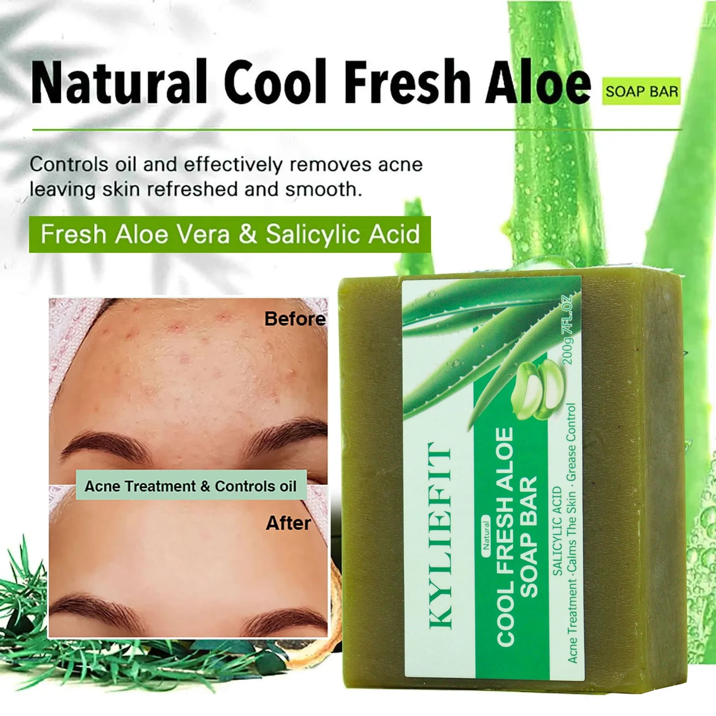 AILKE Aloe Brightening Soap Bar | Dark Spot & Oil Control 200g