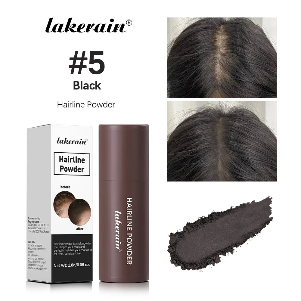 Lakerain Hairline Powder Filling Hair and Eyebrows Gaps Naturally Modify Long Lasting Holding Waterproof Sweat-proof Fine Powder Peaceful Pleasures Health and Wellness Black