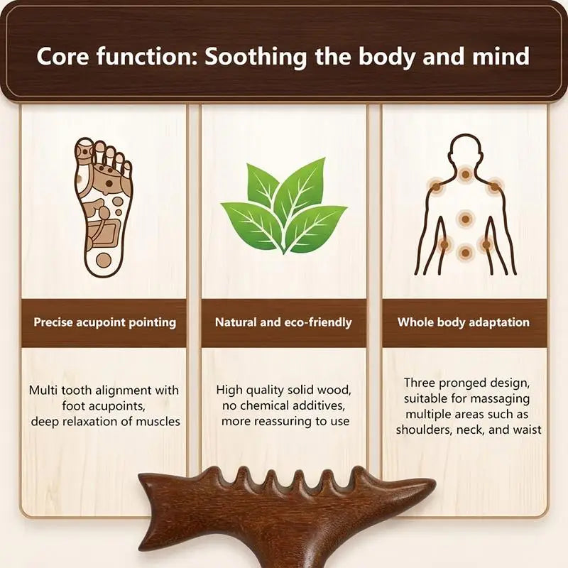 Triangular Bird Shark Shape Massage Stick Foot Gua Sha And Acupressure Tool Full-Body Meridian Trigger Point Relaxation Device Peaceful Pleasures Health and Wellness
